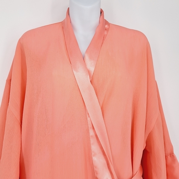 Victoria's Secret 1980's Vintage Gold Label Coral Wrap Cover Up Robe - Picture 2 of 10
